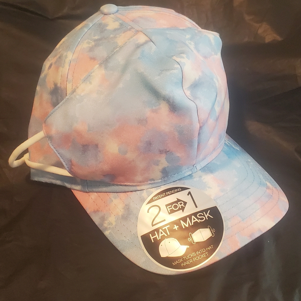 Pastel Tie dyed Ball cap & Mask Set